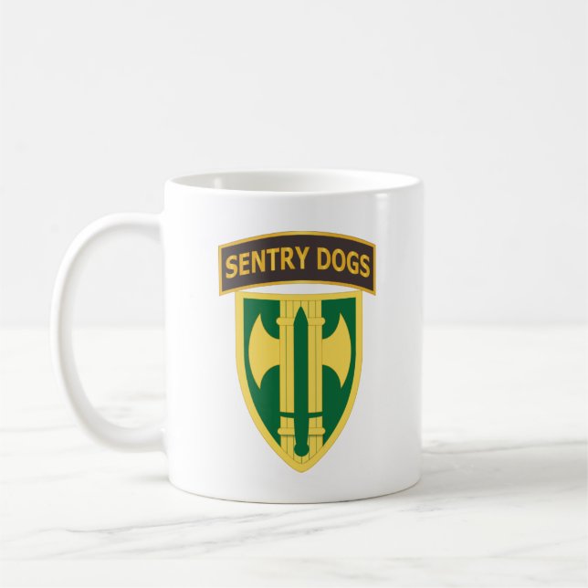 Army - 18th MP Brigade - Sentry Dogs Tab wo Txt Coffee Mug (Left)
