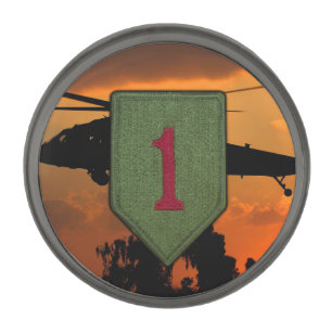 Army 1st Infantry Division Big Red 1 Veterans Gunmetal Finish Lapel Pin