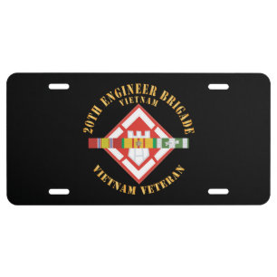 Army -  20th Engineer Brigade with VIetnam SVC Ri License Plate
