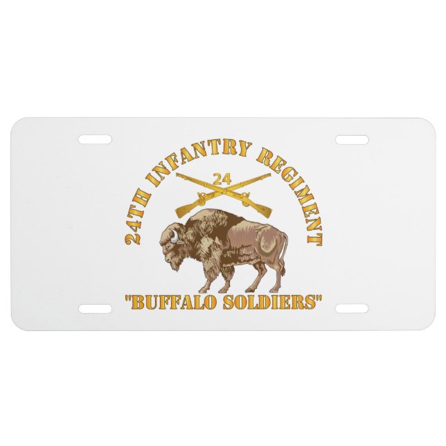 Army - 24th Infantry Regiment - Buffalo Soldiers License Plate (Front)