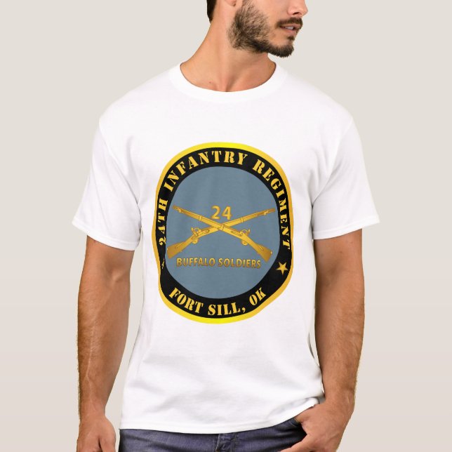 Army - 24th Infantry Regiment - Fort Sill, OK - Bu T-Shirt (Front)