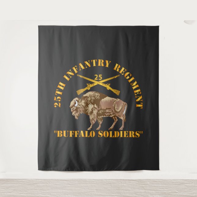 Army - 25th Infantry Regiment - Buffalo Soldiers Tapestry (Front)