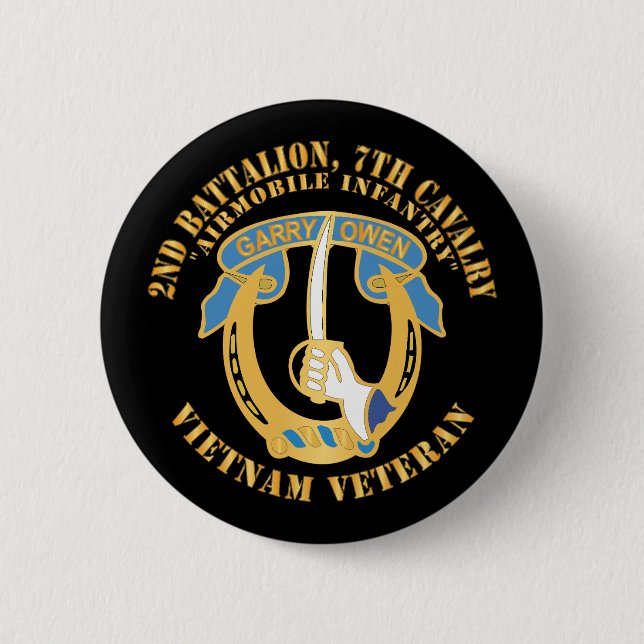 Army - 2nd Battalion, 7th Cavalry - Vietnam Vetera Button (Front)