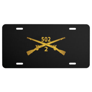 Army - 2nd Bn 502nd Infantry Regt - Infantry Br wo License Plate
