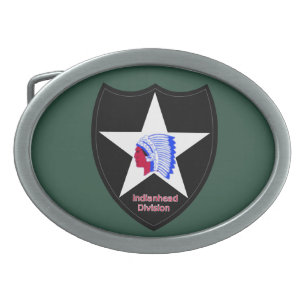 Army 2nd Infantry Division Oval Belt Buckle