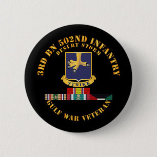 Army - 3rd Bn 502nd Infantry - Desert Storm w Svc Button