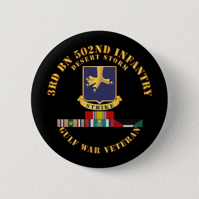 Army - 3rd Bn 502nd Infantry - Desert Storm w Svc Button (Front)
