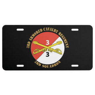 Army - 3rd Squadron - 3rd Armored Cavalry Regiment License Plate