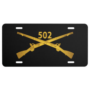 Army - 502nd Infantry Regt - Infantry Br wo Txt License Plate