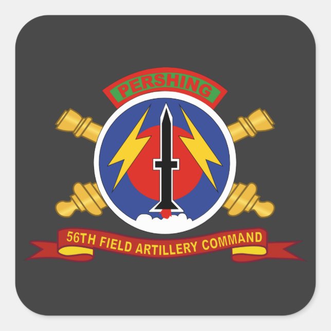 Army - 56th Field Artillery Command Square Sticker (Front)