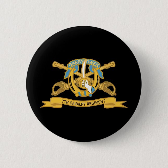 Army  - 7th Cavalry Regiment w Br - Ribbon Button (Front)