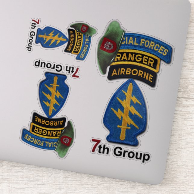 Army 7th Special Forces Group SFG contour stickers (Detail)