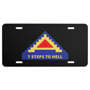 Army - 7th United States Army w 7 Steps to Hell License Plate