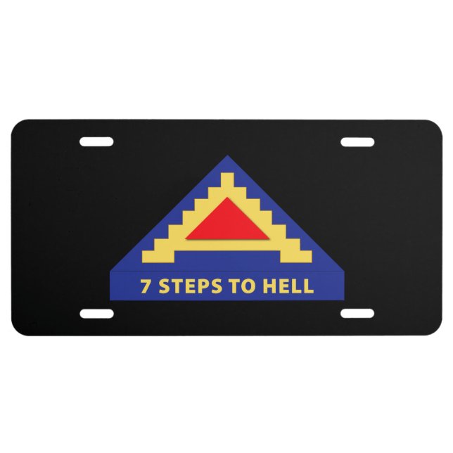 Army - 7th United States Army  w 7 Steps to Hell License Plate (Front)