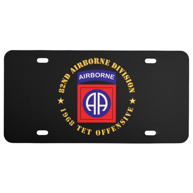 Army - 82nd Airborne Division - 1967 Detroit Riots License Plate (Front)