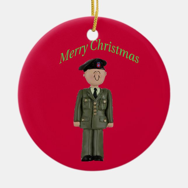Army 82nd Airborne Division Ceramic Ornament (Front)