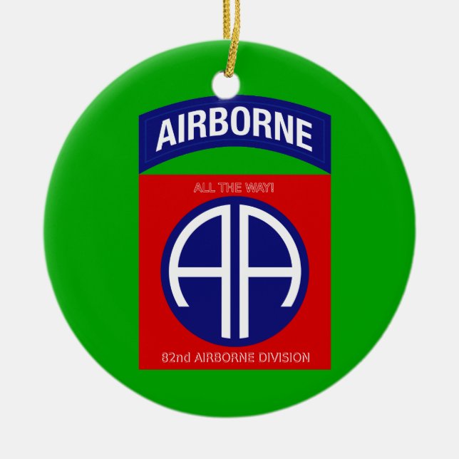 Army 82nd Airborne Division Ceramic Ornament (Front)