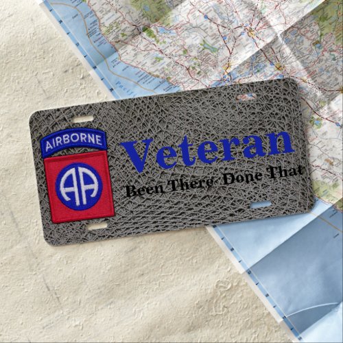 Army 82nd Airborne  Division veterans vets License License Plate