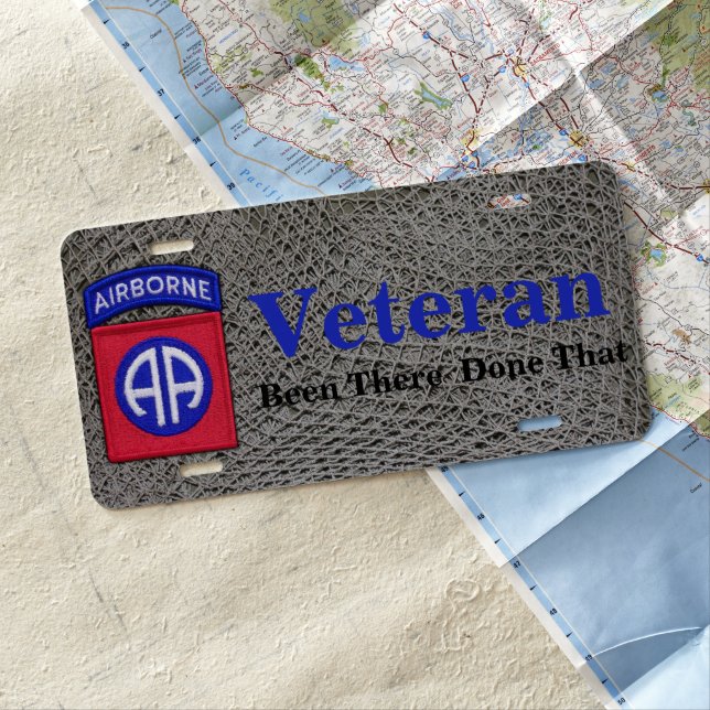 Army 82nd Airborne  Division veterans vets License License Plate (In Situ)