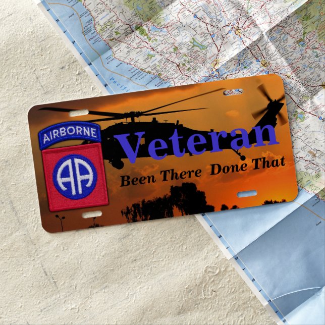 Army 82nd Airborne  Division veterans vets License Plate (In Situ)