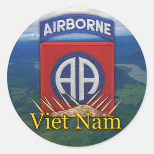 army 82nd airborne division veterans vietnam vets classic round sticker