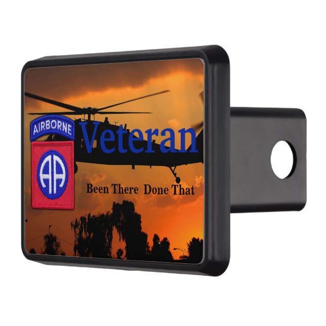 army 82nd airborne nam war veterans vets hitch cover (Left)