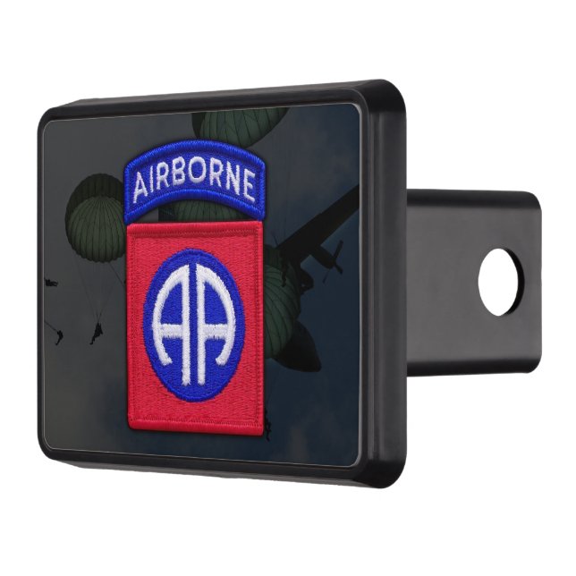 army 82nd airborne nam war veterans vets tow hitch cover (Left)