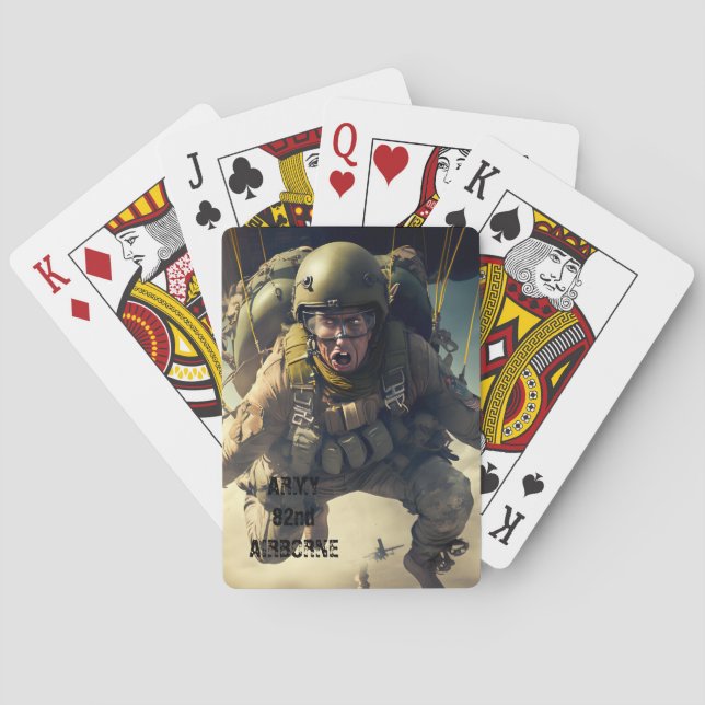 ARMY 82nd Airborne paratrooper Poker Cards (Back)