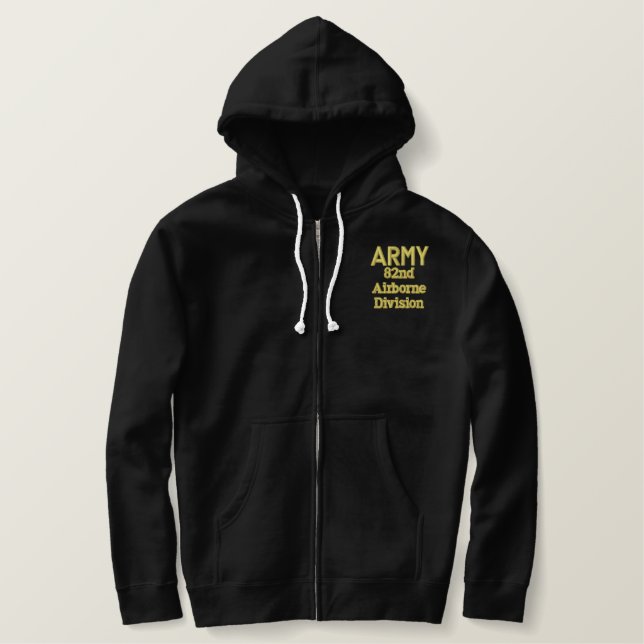 ARMY 82nd Airborne Sherpa-Lined Zip Hoodie (Design Front)