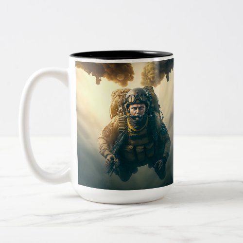 Army 82nd Airborne Soldier Two_Tone Coffee Mug