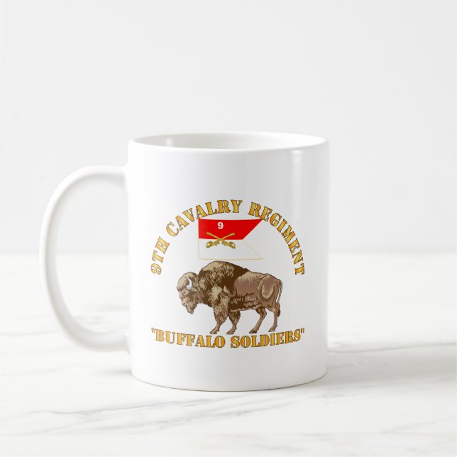 Army - 9th Cavalry Regiment - Buffalo Soldiers Coffee Mug (Left)