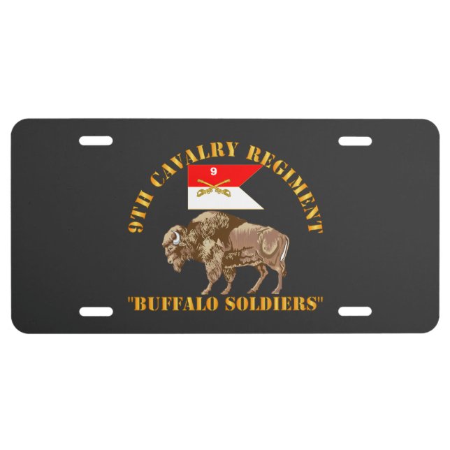 Army - 9th Cavalry Regiment - Buffalo Soldiers License Plate (Front)