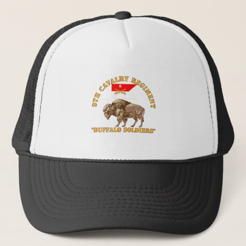 Army _ 9th Cavalry Regiment _ Buffalo Soldiers Trucker Hat