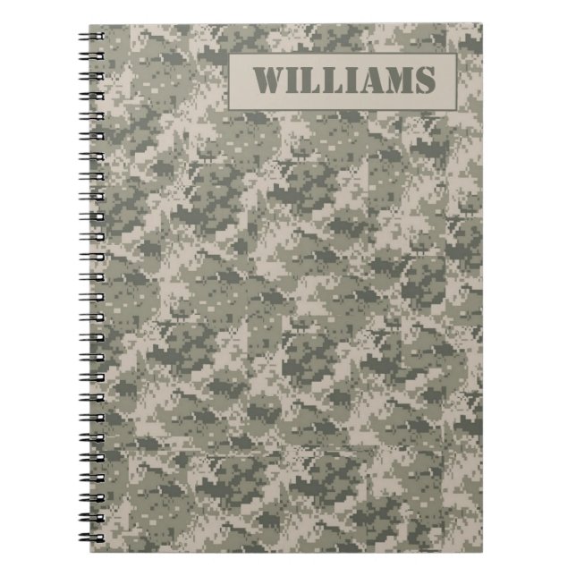 ARMY ACU Camoflauge Digital Camo Spiral Notebook (Front)