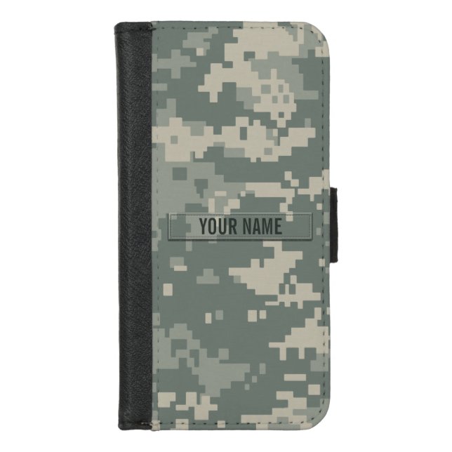 Army ACU Camouflage Customizable iPhone Wallet Case (Front)