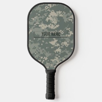 Army Acu Camouflage Customizable  Pickleball Paddle by staticnoise at Zazzle