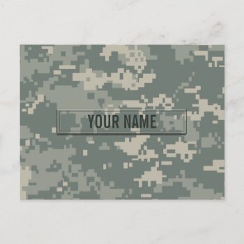 Army Acu Camouflage Customizable Postcard by staticnoise at Zazzle