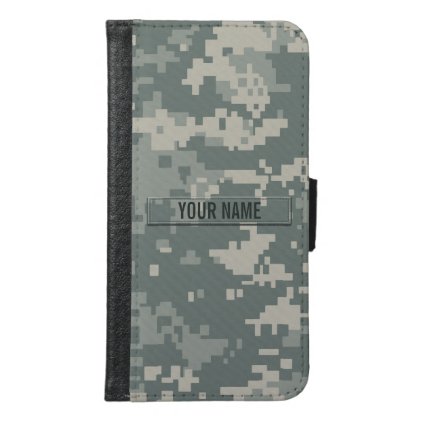 Army ACU Camouflage Customizable Samsung Galaxy S6 Wallet Case