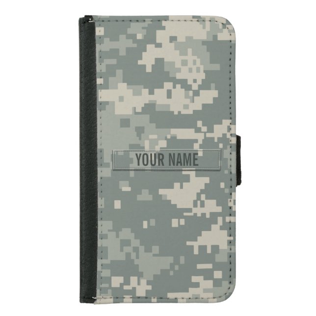 Army ACU Camouflage Customizable Samsung Galaxy Wallet Case (Front)