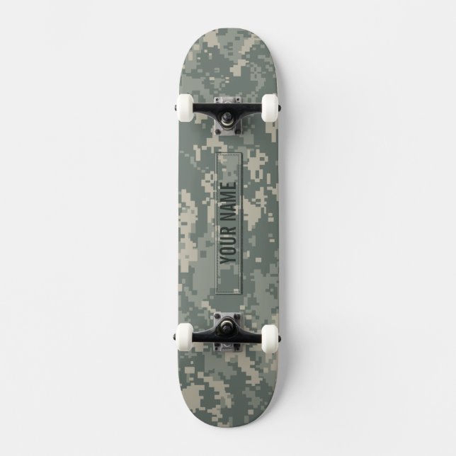 Army ACU Camouflage Customizable Skateboard Deck (Front)