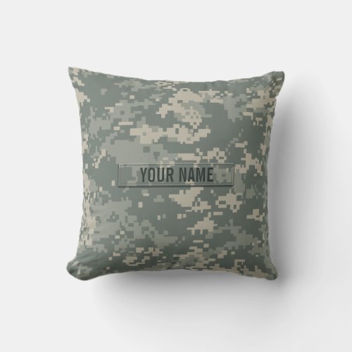 Army ACU Camouflage Customizable Throw Pillow