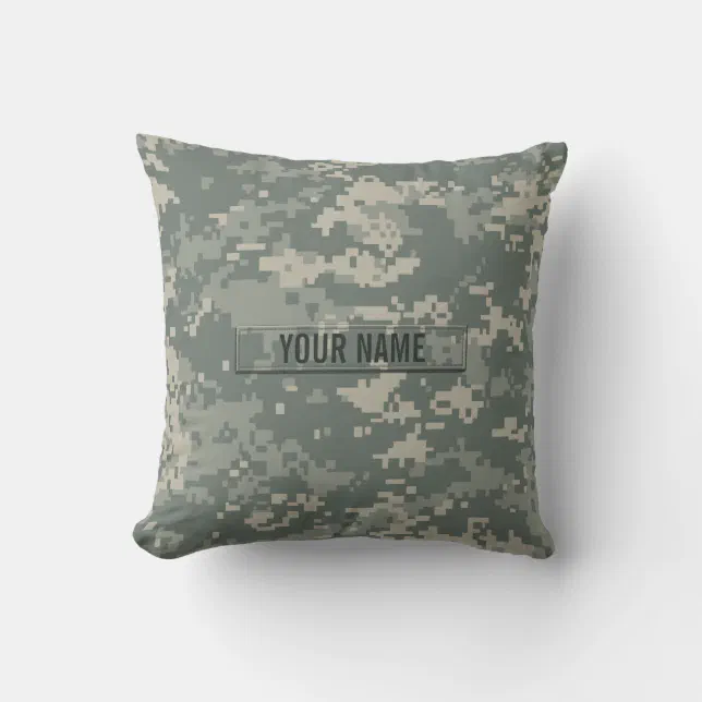 Army ACU Camouflage Customizable Throw Pillow (Front)
