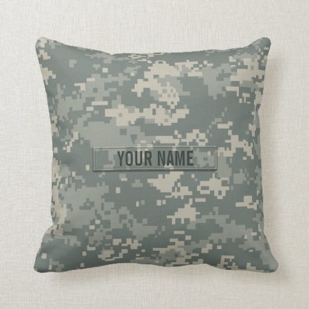 Army Acu Camouflage Customizable Throw Pillow