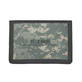 Army Acu Camouflage Customizable Tri-fold Wallet by staticnoise at Zazzle