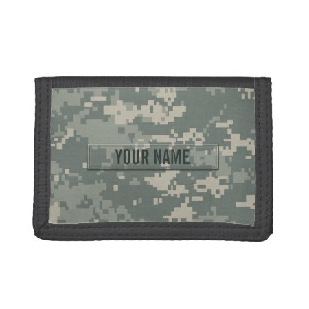 Army Acu Camouflage Customizable Tri-fold Wallet