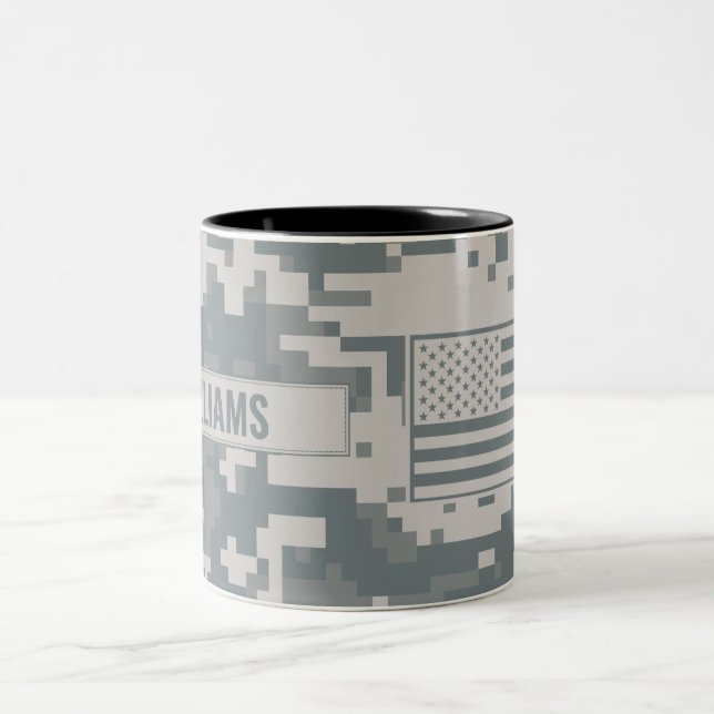 Army ACU Camouflage Customizable  Two-Tone Coffee Mug (Center)