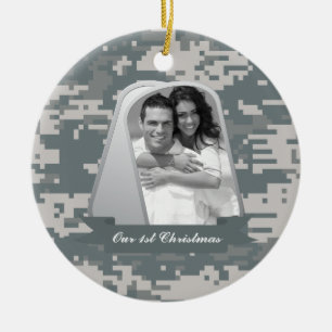 Army ACUs and Dog Tags Ceramic Ornament