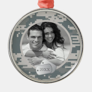 Army ACUs and Dog Tags Metal Ornament
