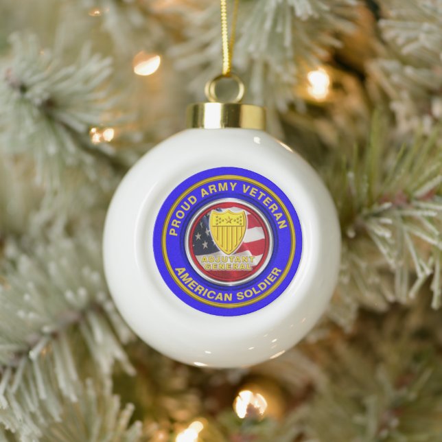 Army Adjutant General Veteran Christmas Ceramic Ball Christmas Ornament (Tree)
