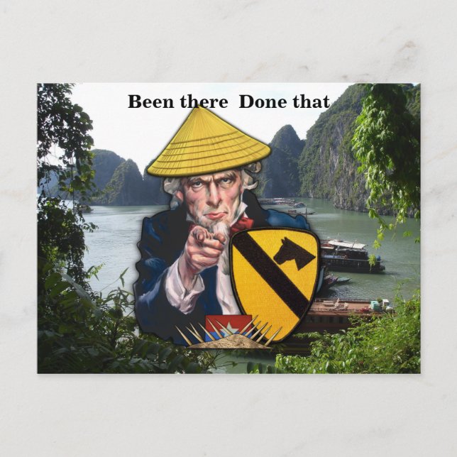 Army Air cav 1st 7th cavalry nam patch postcards (Front)